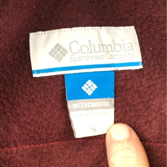 Columbia Women's Interchangeable Jacket Size 1X Full Zip Fleece Maroon Outdoors - Picture 3 of 12